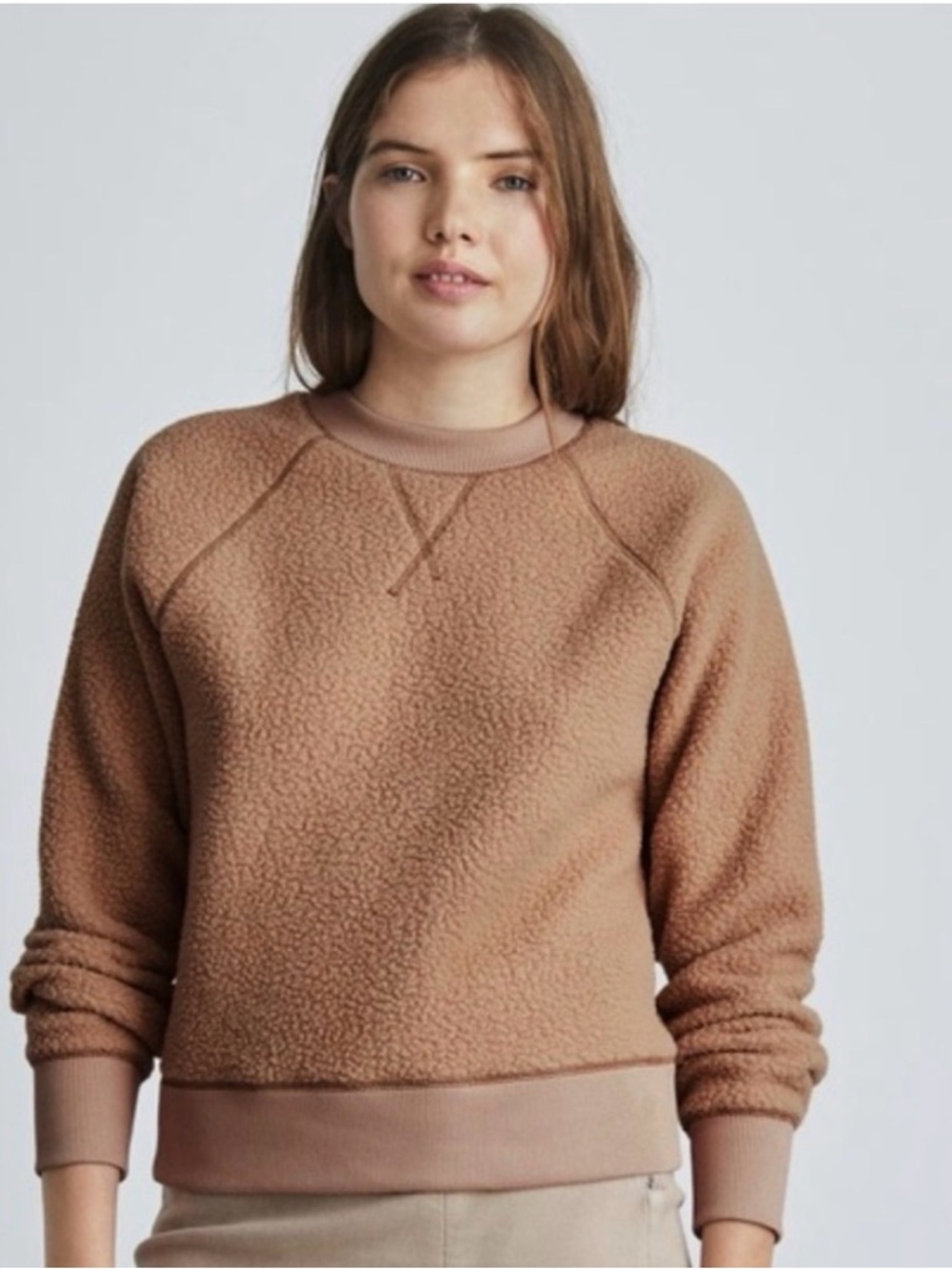 EVERLANE Sherpa Crewneck Pullover Sweater Size S